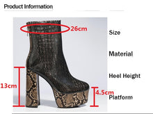 Load image into Gallery viewer, Women&#39;s Stylish Snake Print Design Platform Boots