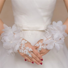 Load image into Gallery viewer, Bridal Lace Trim Gloves – Fine Quality Wedding Accessories