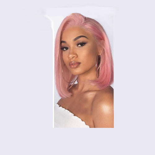 Best Pink Straight Bob Lace Front Human Hair Wigs -  Ailime Designs