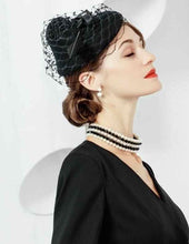 Load image into Gallery viewer, Women&#39;s Elegant Pill Box Design Fascinator Hats w/ Arrow Feather - Ailime Designs