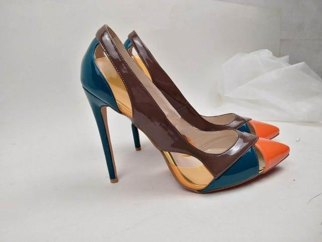 Women's Patent Leather Multi Colored High Heels