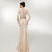 Load image into Gallery viewer, Women&#39;s Elegant Crystal Bead Design Evening Dress