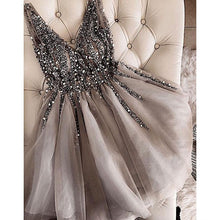 Load image into Gallery viewer, Women&#39;s Gray Sequins Design Tank Style Evening Dresses