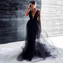 Load image into Gallery viewer, Women&#39;s Tulle Train Design Evening Gown - Ailime Designs