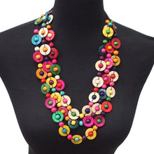 Load image into Gallery viewer, Women&#39;s Multi-color Natural Wood Bead Necklace Set