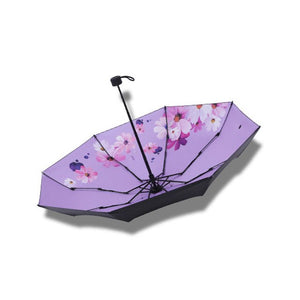 Pocket Size Durable Women's Floral Print Design Umbrella's