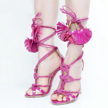 Load image into Gallery viewer, Women&#39;s Sassy Fringe Tie String Ankle High Heels - Ailime Designs