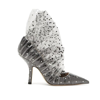 Women's Ruffle Polka Dot Design Pumps