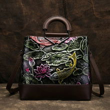 Load image into Gallery viewer, Women&#39;s Embossed Design Genuine Leather Messenger Bags - Ailime Designs