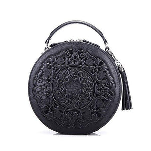 Women's Elegant Embossed Oval Messenger Shoulder Bag - Ailime Designs