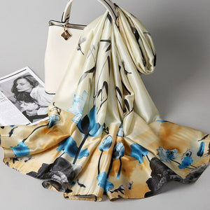 100% Pure Silk Scarves - Floral Design