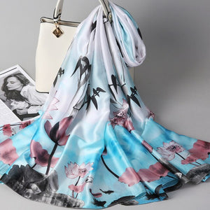 100% Pure Silk Scarves - Floral Design