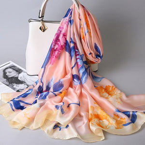 100% Pure Silk Scarves - Floral Design