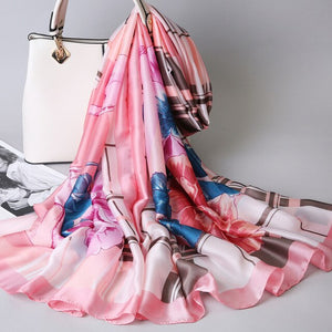 100% Pure Silk Scarves - Floral Design