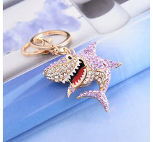 Load image into Gallery viewer, Shark Rhinestone Keychain Holders - Purse Accessories