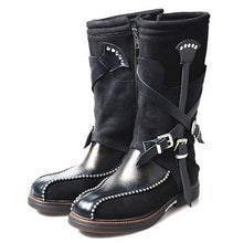 Load image into Gallery viewer, Women&#39;s British Style Genuine Leather Skin Riding Boots