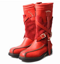 Load image into Gallery viewer, Women&#39;s British Style Genuine Leather Skin Riding Boots