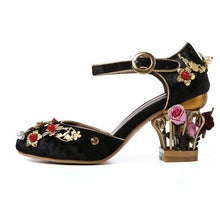 Load image into Gallery viewer, Women&#39;s Birdcage Flower Design Mary Jane Heels