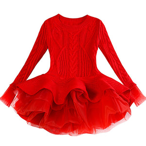 Girl’s Red Hot Stylish Fashion Apparel - Children Tulle Ruffle Dresses