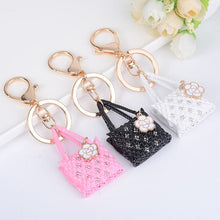 Load image into Gallery viewer, Rhinestone Straw Handbag Keychain Holders - Purse Accessories