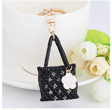 Load image into Gallery viewer, Rhinestone Straw Handbag Keychain Holders - Purse Accessories