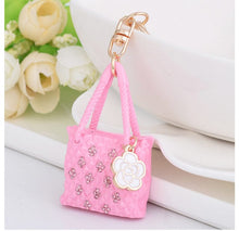 Load image into Gallery viewer, Rhinestone Straw Handbag Keychain Holders - Purse Accessories