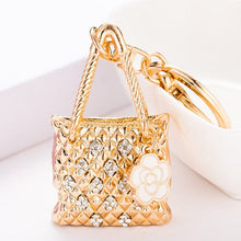 Load image into Gallery viewer, Rhinestone Straw Handbag Keychain Holders - Purse Accessories