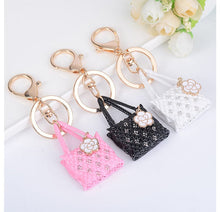 Load image into Gallery viewer, Rhinestone Straw Handbag Keychain Holders - Purse Accessories