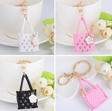 Load image into Gallery viewer, Rhinestone Straw Handbag Keychain Holders - Purse Accessories