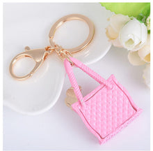 Load image into Gallery viewer, Rhinestone Straw Handbag Keychain Holders - Purse Accessories