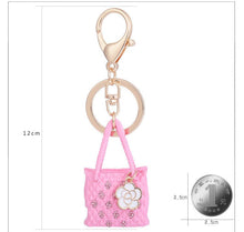 Load image into Gallery viewer, Rhinestone Straw Handbag Keychain Holders - Purse Accessories