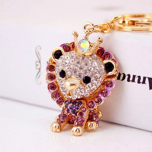 Lion Rhinestone Keychain Holders - Purse Accessories