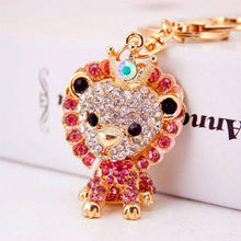 Load image into Gallery viewer, Lion Rhinestone Keychain Holders - Purse Accessories