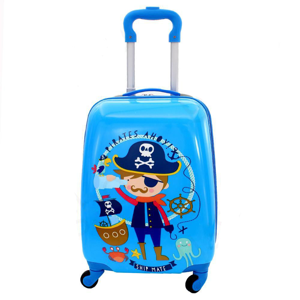 Children's Pirate Design Trolley Style Luggage - Ailime Designs