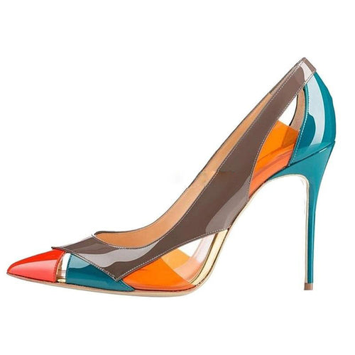 Women's Patent Leather Multi Colored High Heels