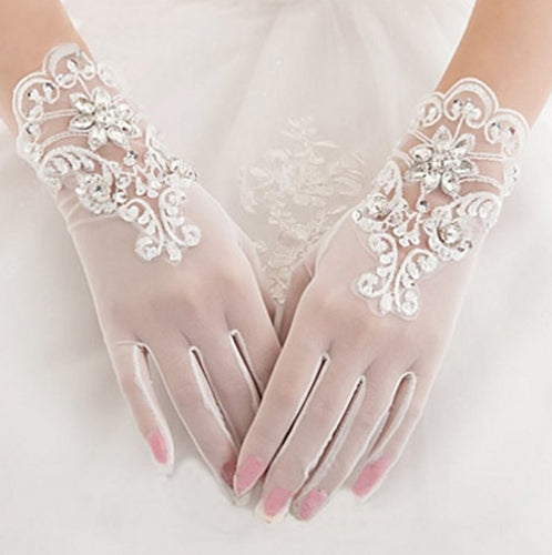 Elegant Bridal Wedding Gloves - Ailime Designs