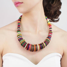 Load image into Gallery viewer, Women&#39;s Bohemian Handmade Multi-colored Wood Beaded Necklaces