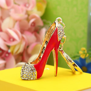 Sexy Red High Heel Rhinestone Keychain Holders - Purse Accessories