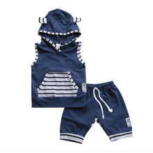 Load image into Gallery viewer, Children&#39;s Sleeveless 2 pc Stripe Boys Pant Set - Ailime Design