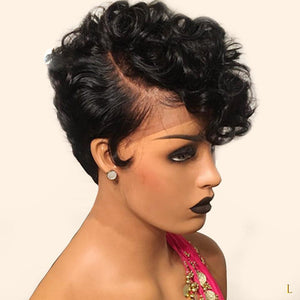 Curly Pixie Cut Style Lace Front Wigs -  Ailime Designs