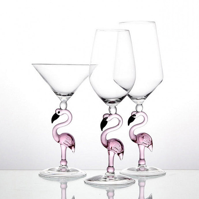 Beautiful Flamingo Base Design Champagne Glasses - Ailime Designs