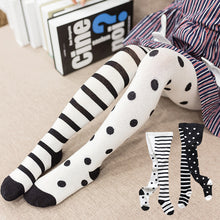 Load image into Gallery viewer, Children’s Polka Dots &amp; Stripe Knit Tights - Ailime Designs