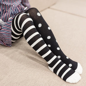 Children’s Polka Dots & Stripe Knit Tights - Ailime Designs