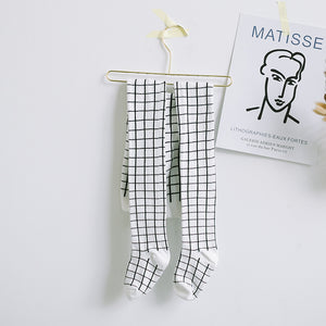 Children’s Black Check Design Tights - Ailime Designs