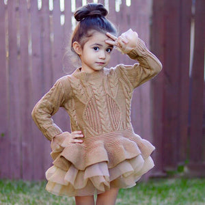 Girl’s Red Hot Stylish Fashion Apparel - Children Tulle Ruffle Dresses