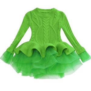 Girl’s Red Hot Stylish Fashion Apparel - Children Tulle Ruffle Dresses