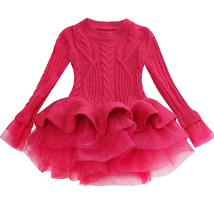 Girl’s Red Hot Stylish Fashion Apparel - Children Tulle Ruffle Dresses