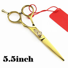 Load image into Gallery viewer, Barber Golden Rhineston Beauty Hair Cutting Scissors - Ailime Designs