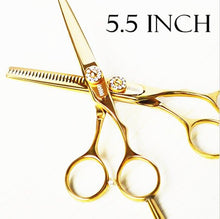 Load image into Gallery viewer, Barber Golden Rhineston Beauty Hair Cutting Scissors - Ailime Designs