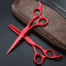 Load image into Gallery viewer, Barber Red Cutting &amp; Thinning Hair Scissors - Ailime Designs